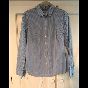 Navy and white stripe J Crew Blouse